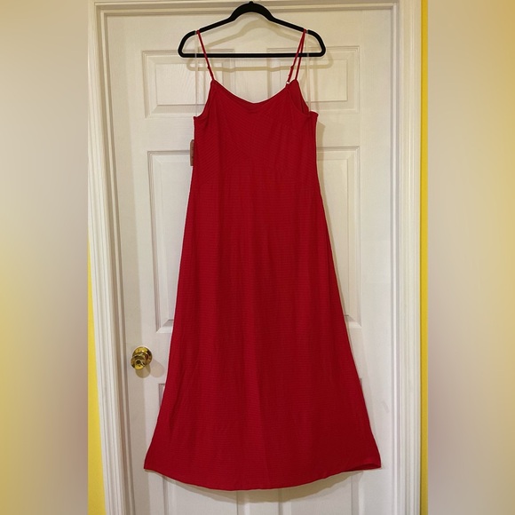 NWT Faded Glory Red Spaghetti Strap Maxi Dress Size Extra Large - Picture 2 of 10